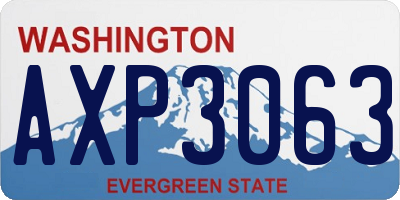 WA license plate AXP3063