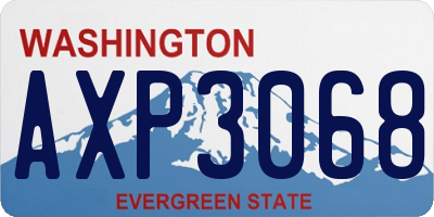 WA license plate AXP3068