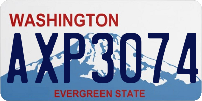 WA license plate AXP3074