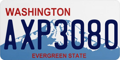 WA license plate AXP3080