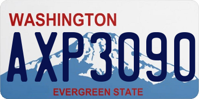 WA license plate AXP3090
