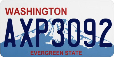 WA license plate AXP3092