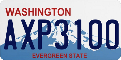 WA license plate AXP3100