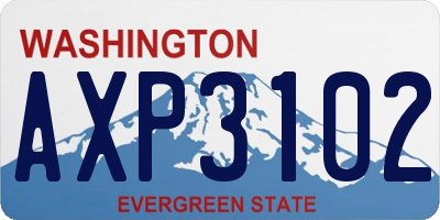 WA license plate AXP3102