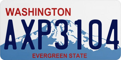 WA license plate AXP3104