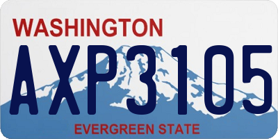 WA license plate AXP3105