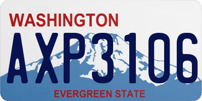WA license plate AXP3106