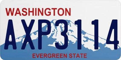 WA license plate AXP3114