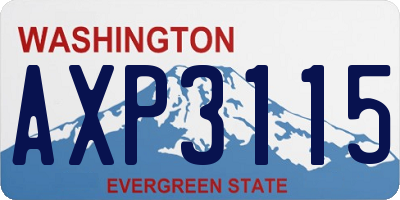 WA license plate AXP3115