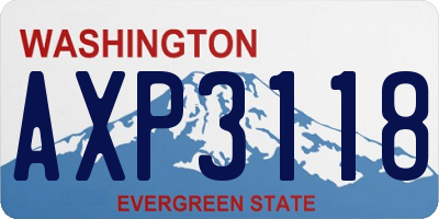 WA license plate AXP3118