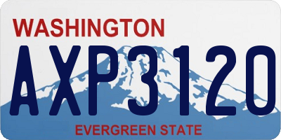 WA license plate AXP3120