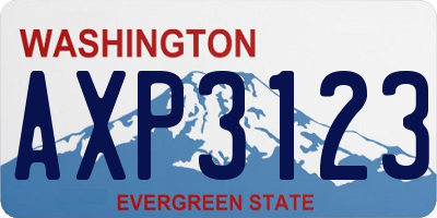 WA license plate AXP3123