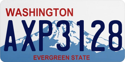 WA license plate AXP3128