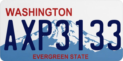 WA license plate AXP3133