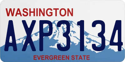WA license plate AXP3134