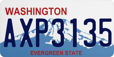 WA license plate AXP3135