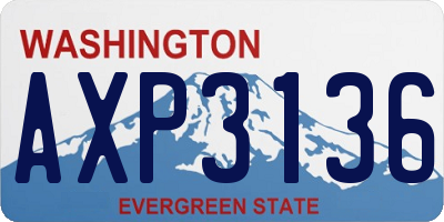 WA license plate AXP3136