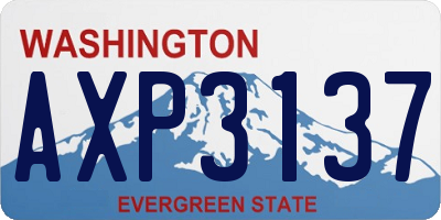 WA license plate AXP3137
