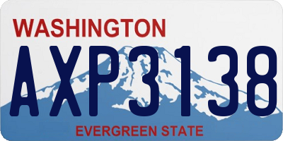WA license plate AXP3138