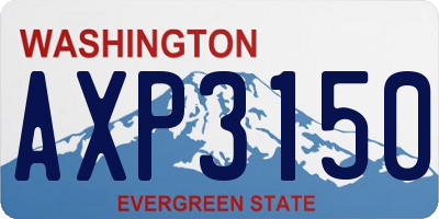 WA license plate AXP3150