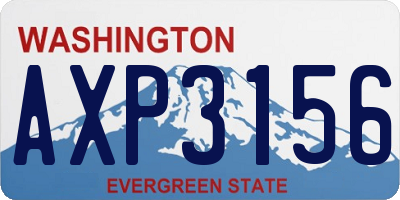 WA license plate AXP3156