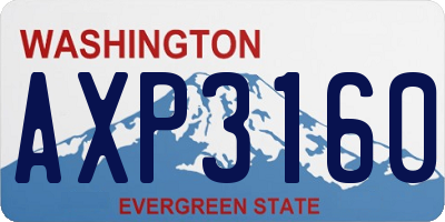 WA license plate AXP3160