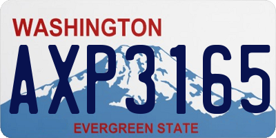 WA license plate AXP3165