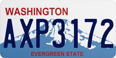 WA license plate AXP3172
