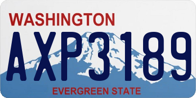 WA license plate AXP3189