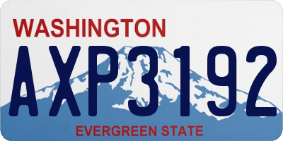 WA license plate AXP3192