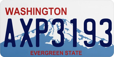 WA license plate AXP3193