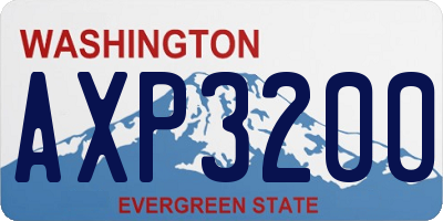 WA license plate AXP3200