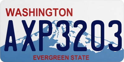 WA license plate AXP3203