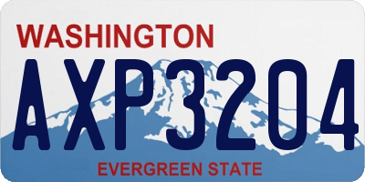 WA license plate AXP3204