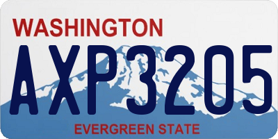 WA license plate AXP3205