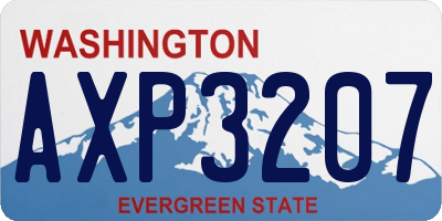 WA license plate AXP3207
