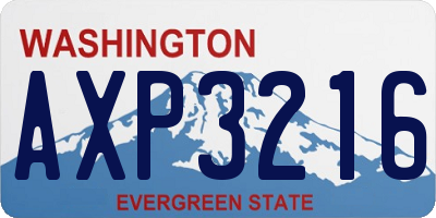 WA license plate AXP3216
