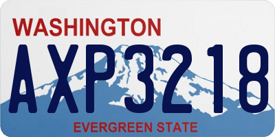 WA license plate AXP3218
