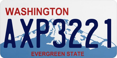 WA license plate AXP3221