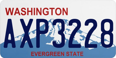 WA license plate AXP3228