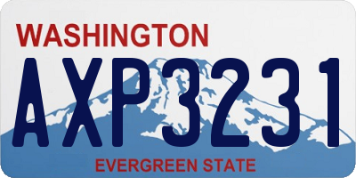 WA license plate AXP3231