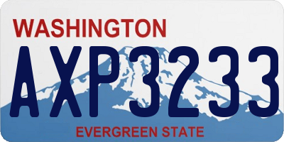 WA license plate AXP3233