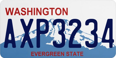 WA license plate AXP3234