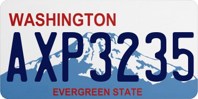 WA license plate AXP3235