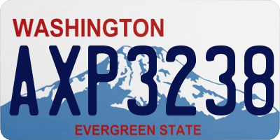 WA license plate AXP3238