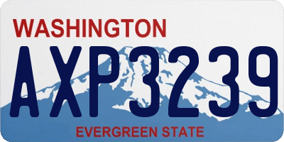 WA license plate AXP3239