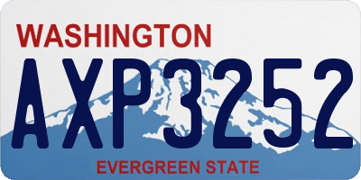 WA license plate AXP3252