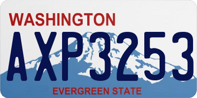 WA license plate AXP3253