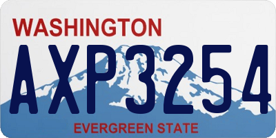 WA license plate AXP3254