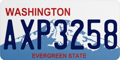 WA license plate AXP3258